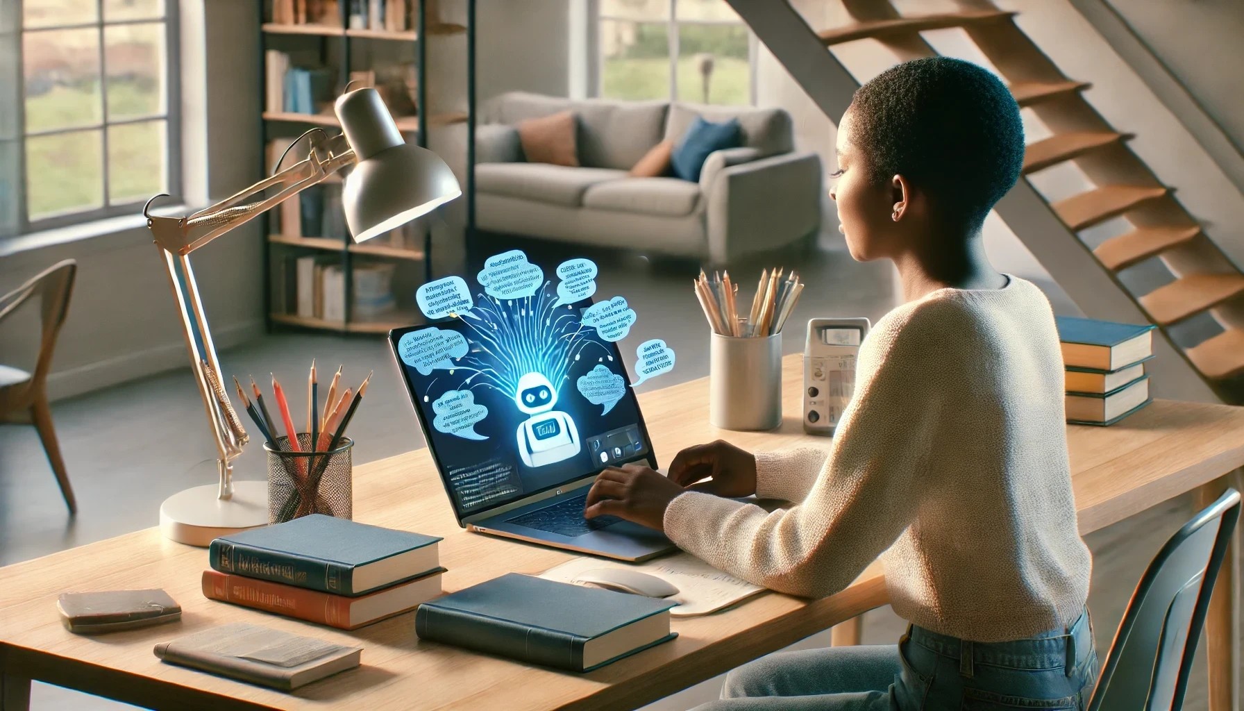 Online learner using generative AI tools in a distance-learning environment